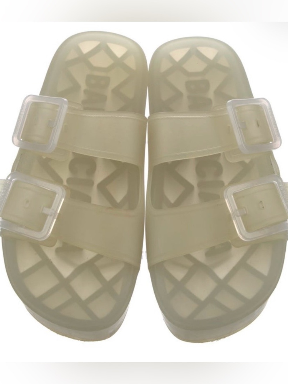 BALENCIAGA Translucent Rubber Slide Sandals - Color Neutrals